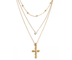 Colgante Claire de cruz con capas