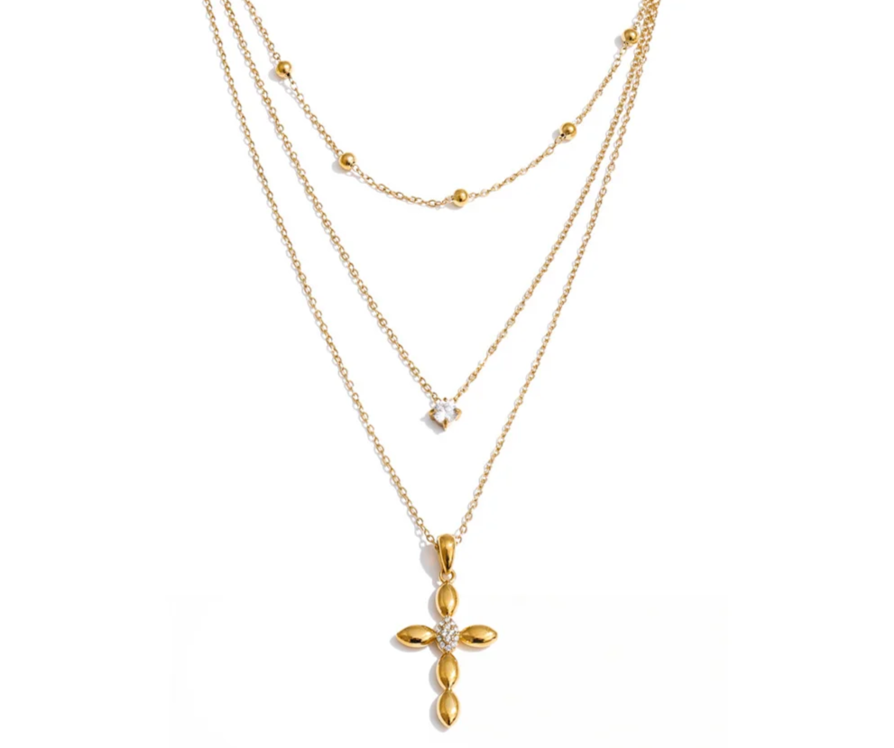 Claire Layered Cross Pendant