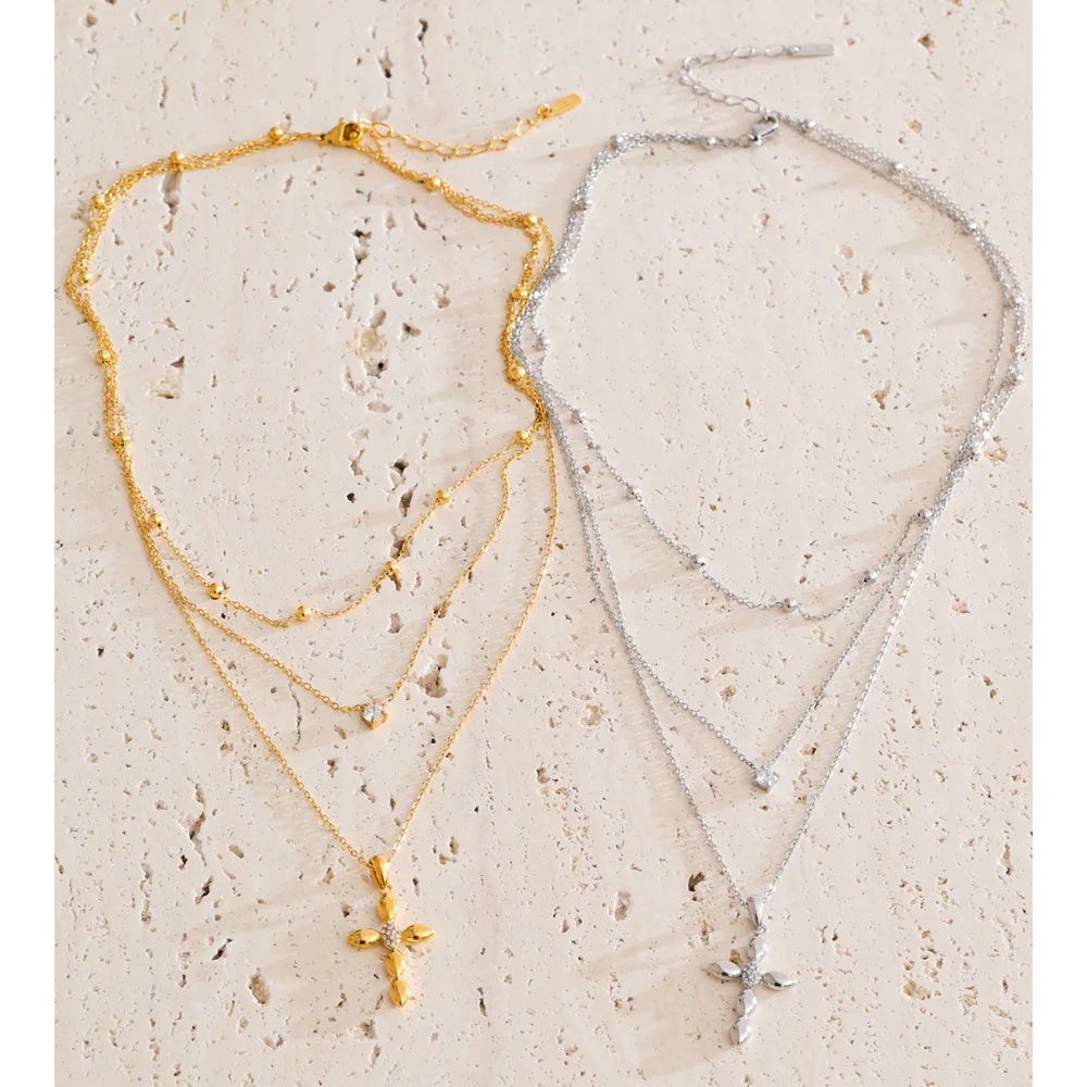 Claire Layered Cross Pendant
