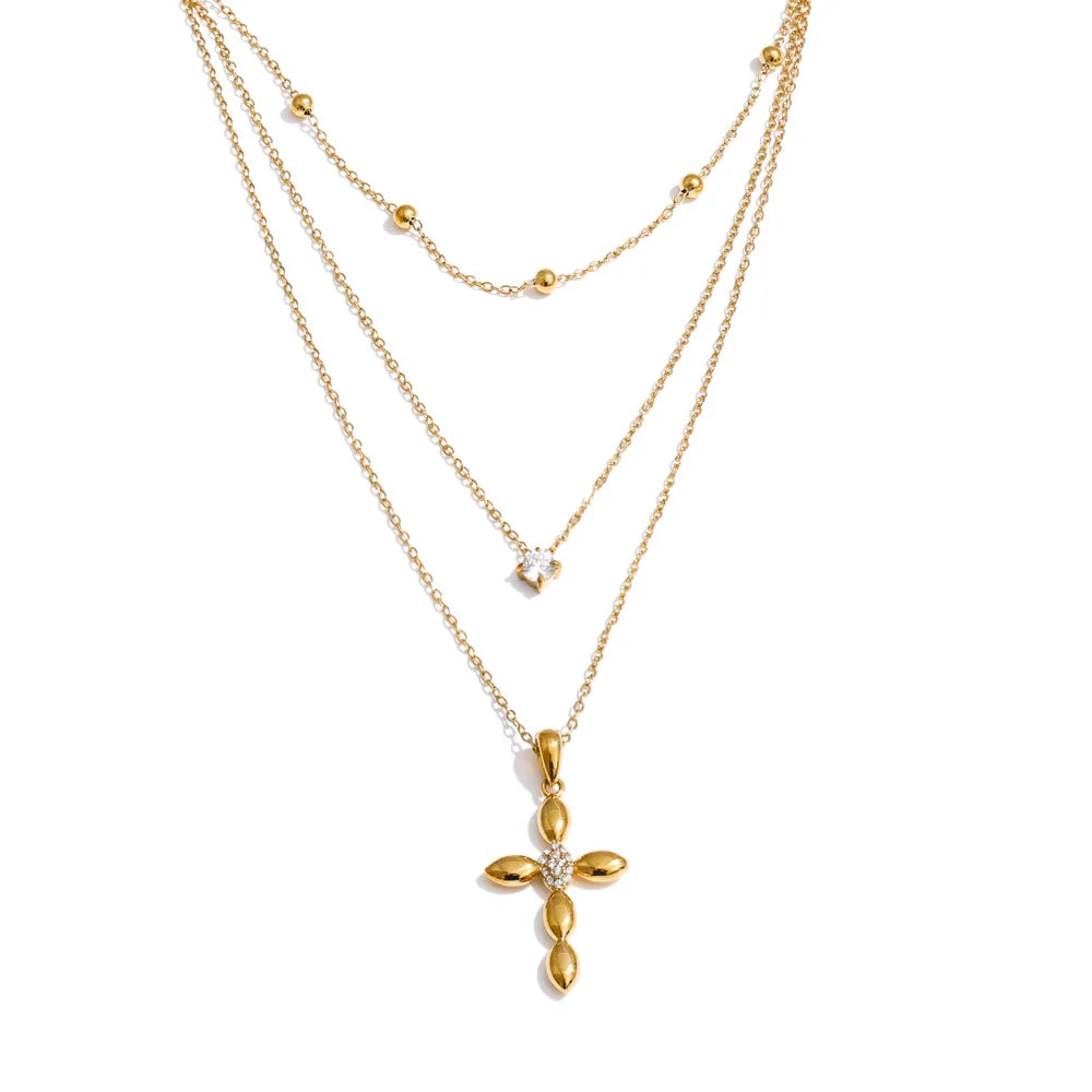 Claire Layered Cross Pendant