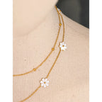 Daisy Flower Layered Necklace