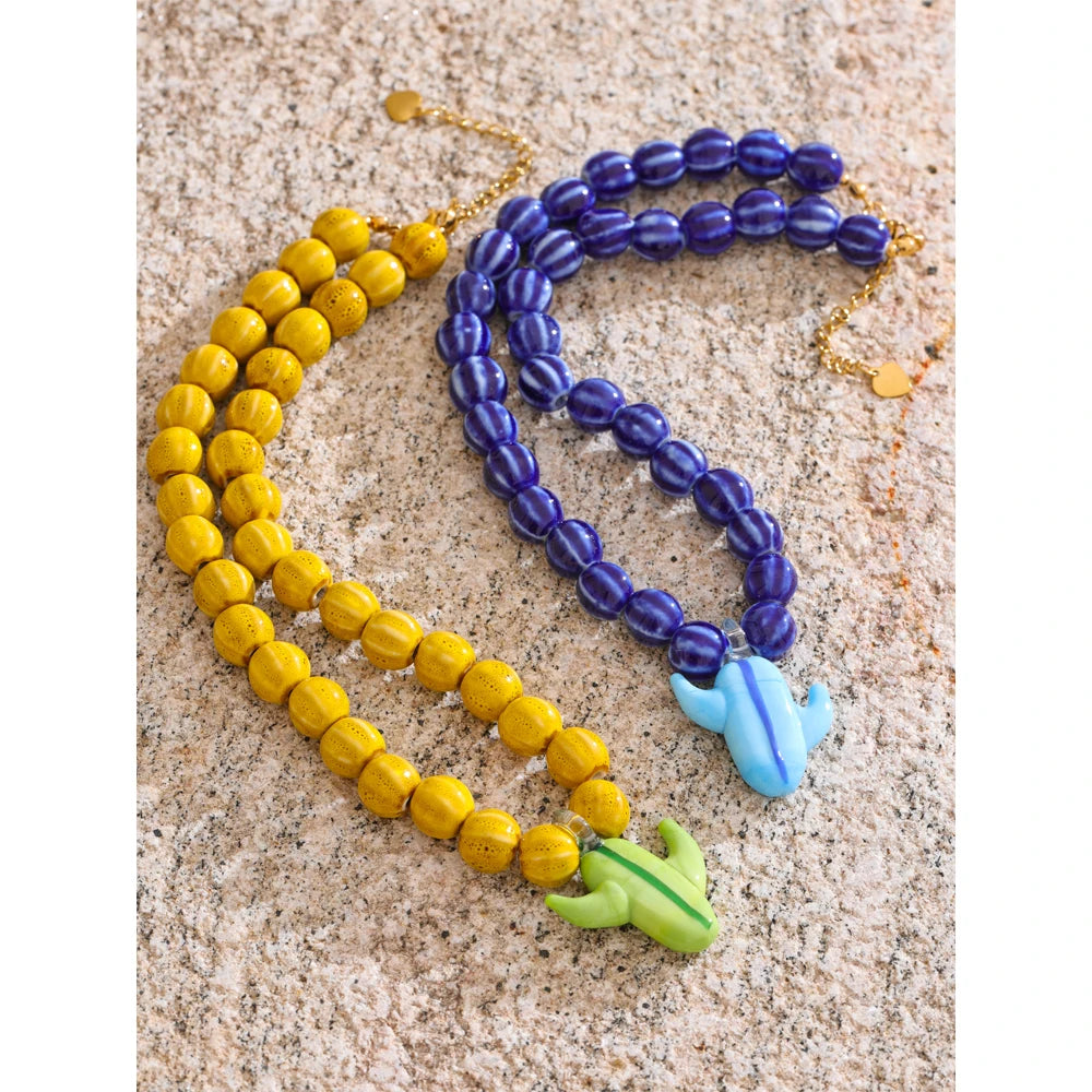 Sally Ceramic Blue Necklace