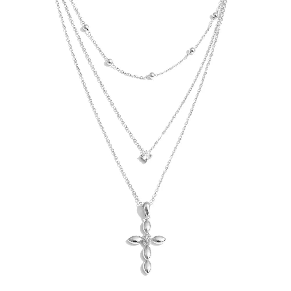 Claire Layered Cross Pendant