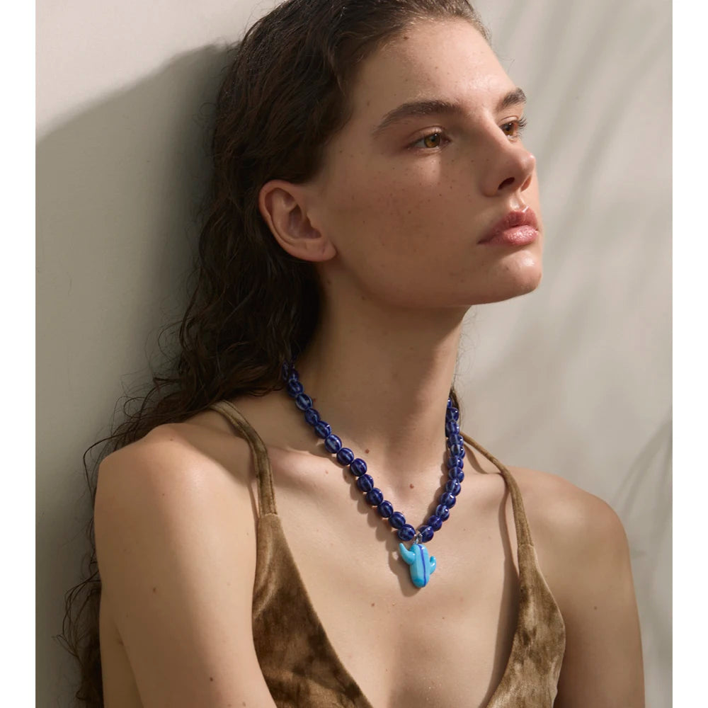 Sally Ceramic Blue Necklace