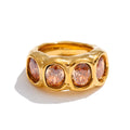 Daisy Pink Stones Ring