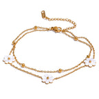 Daisy Flower Layered Anklet