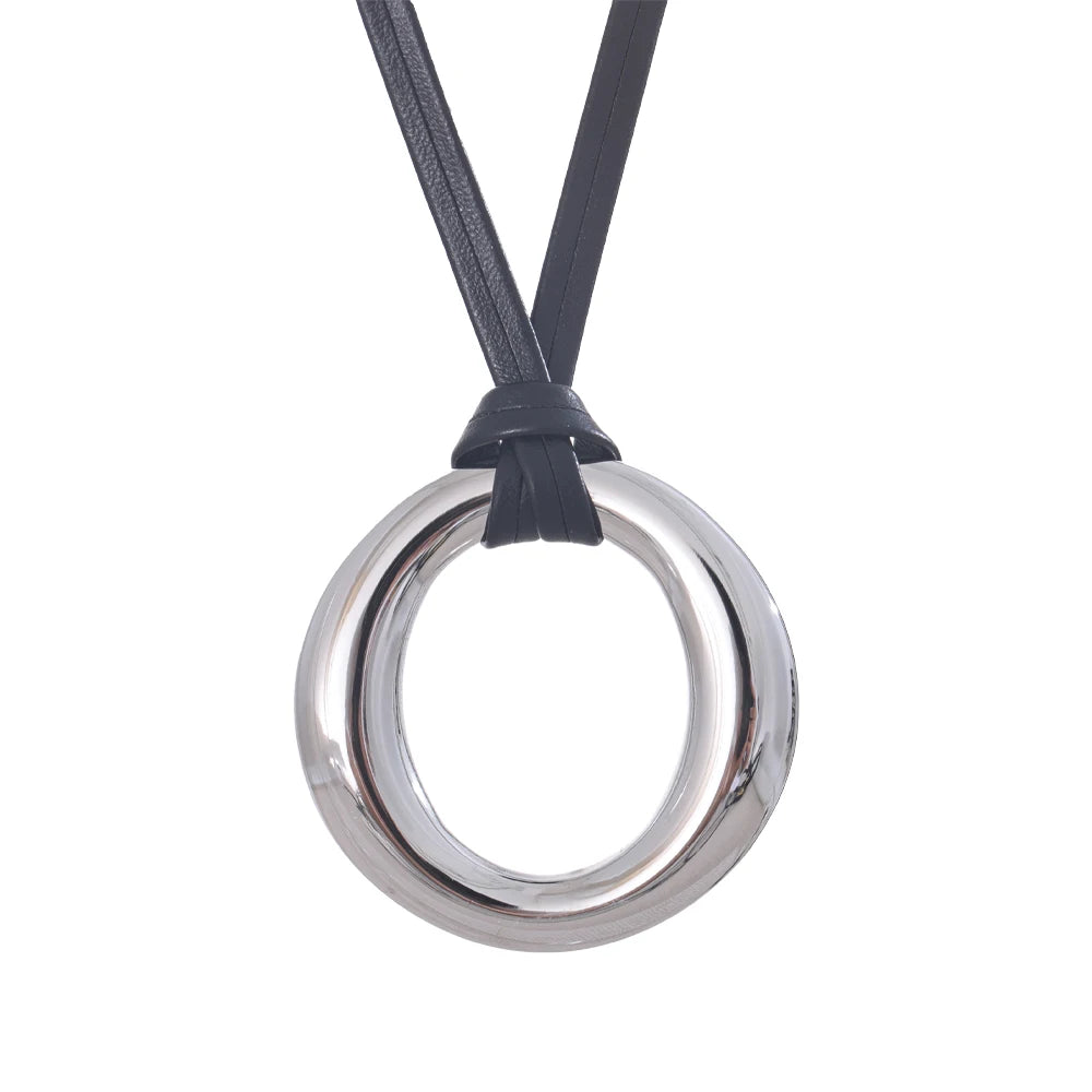 Lexi Leather Round Necklace