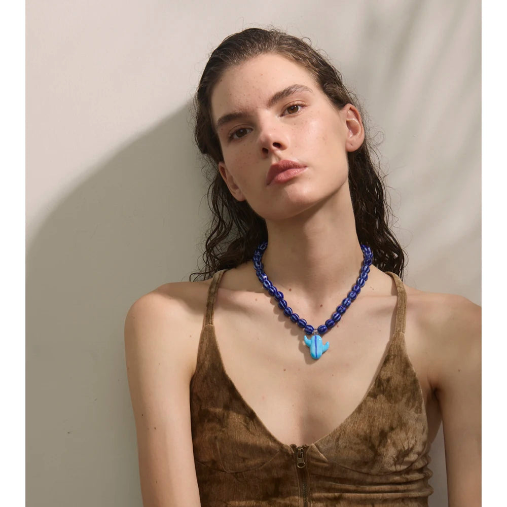 Sally Ceramic Blue Necklace