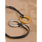 Lexi Leather Round Necklace