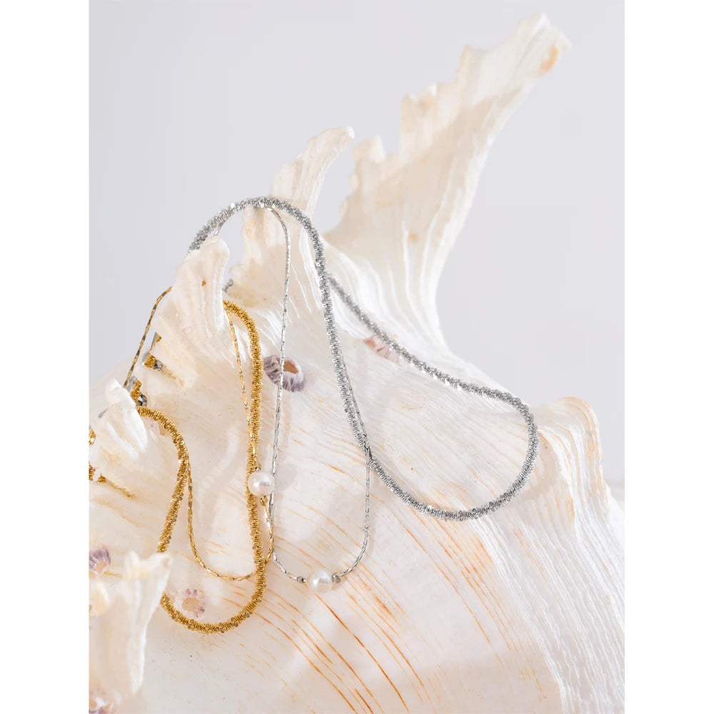 Sally Layered Chain Pearl Anklet