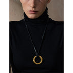 Lexi Leather Round Necklace